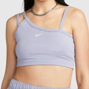 Nike Tight- Fit Crop Tank, Asymmetrical Neckline Indigo Purple Sz S, NWT